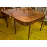 DINING TABLE, 73cm H x 127cm x 130cm L, 180cm extended, Regency mahogany comprising two D ends and a