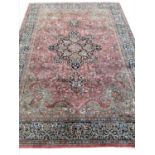 FINE KASHMIR SILK CARPET, 292cm x 210cm.