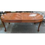 DINING TABLE, 75cm H x 98cm x 108cm L, 208cm extended Chinese hardwood with two extra leaves.