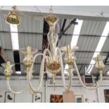 BELLA FIGURA LEONARDO CHANDELIER, Venetian Murano gold glass, six branch, 65cm drop minus chain.