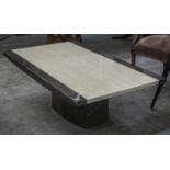 LOW TABLE, 1970's Italian style, 48cm H x 130cm W x 76cm D, two tone lacquered marble.