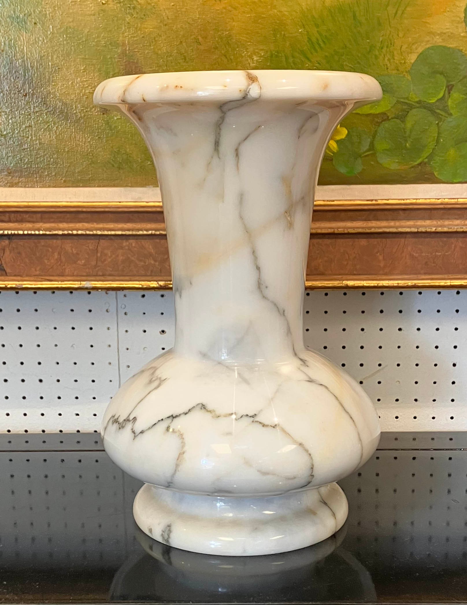 CARRARA MARBLE VASE, of baluster form, 35cm H.