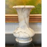 CARRARA MARBLE VASE, of baluster form, 35cm H.