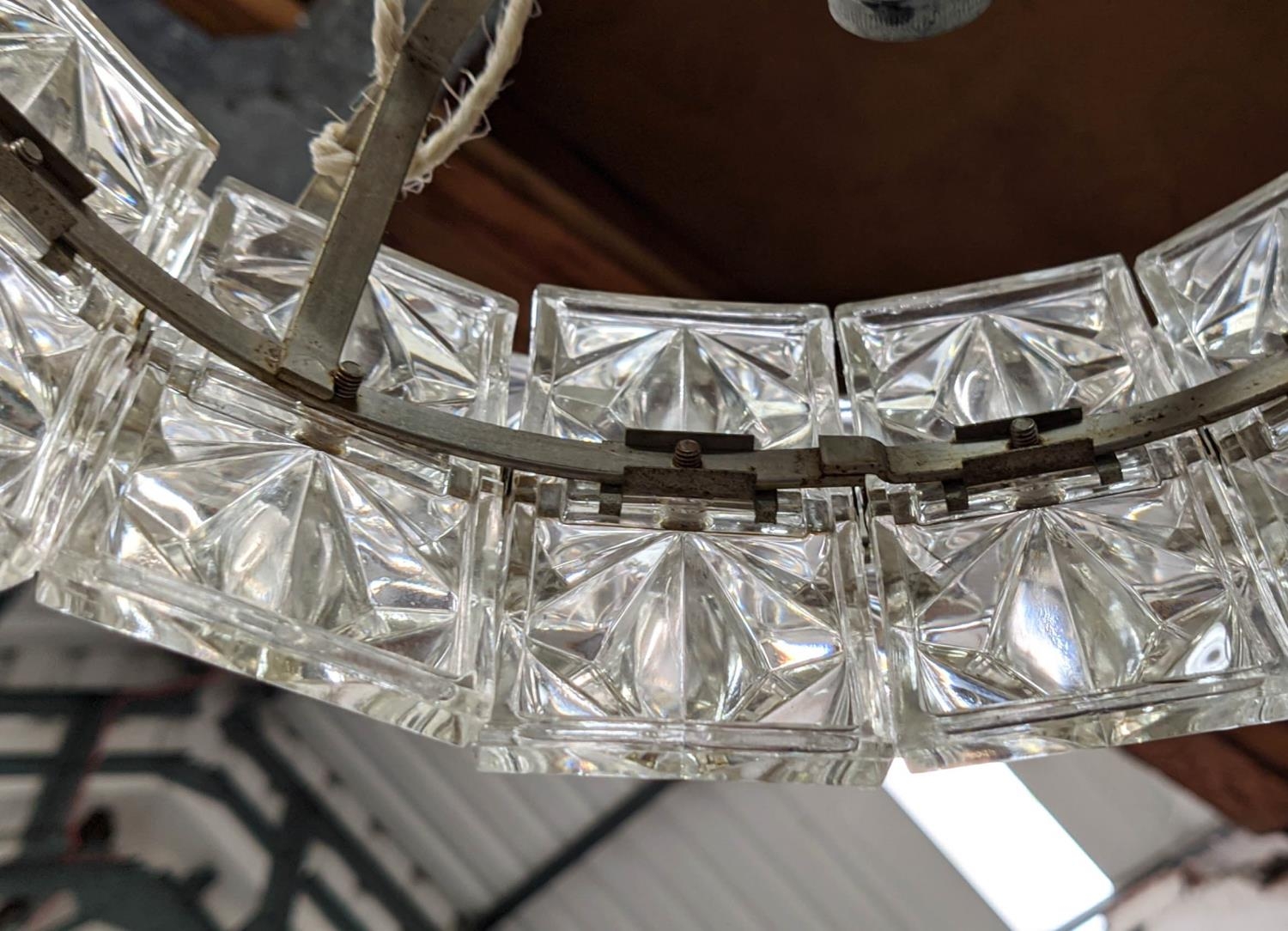 CHANDELIER, vintage 1960's Austrian cut crystal and nickel, 38cm diam. - Image 4 of 4