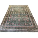 FINE KHOTAN POMEGRANITE DESIGN CARPET, 313cm x 223cm.