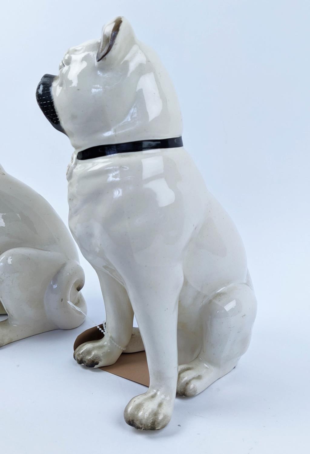 STAFFORDSHIRE PUG DOGS, an opposing pair, late 19th century, 27cm H. - Image 4 of 5