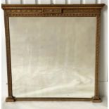 OVERMANTEL MIRROR, 19th century Neoclassical giltwood and gesso with tablet centred swag frieze