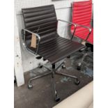 VITRA ALUMINIUM GROUP CHAIR BY CHARLES AND RAY EAMES, 97cm H at tallest.