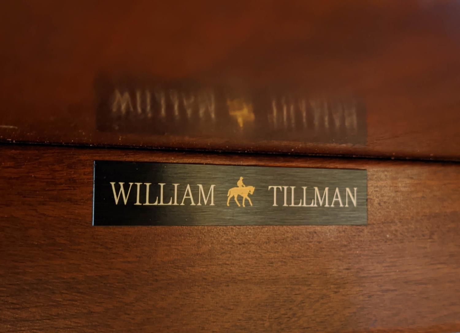 WILLIAM TILLMAN EXTENDABLE DINING TABLE, Georgian style mahogany with two leaves, double pedestal, - Image 8 of 8