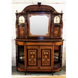 SIDE CABINET, by J. Appleyard & Sons, 204cm H x 144cm x 44cm, late Victorian rosewood and marquetry,