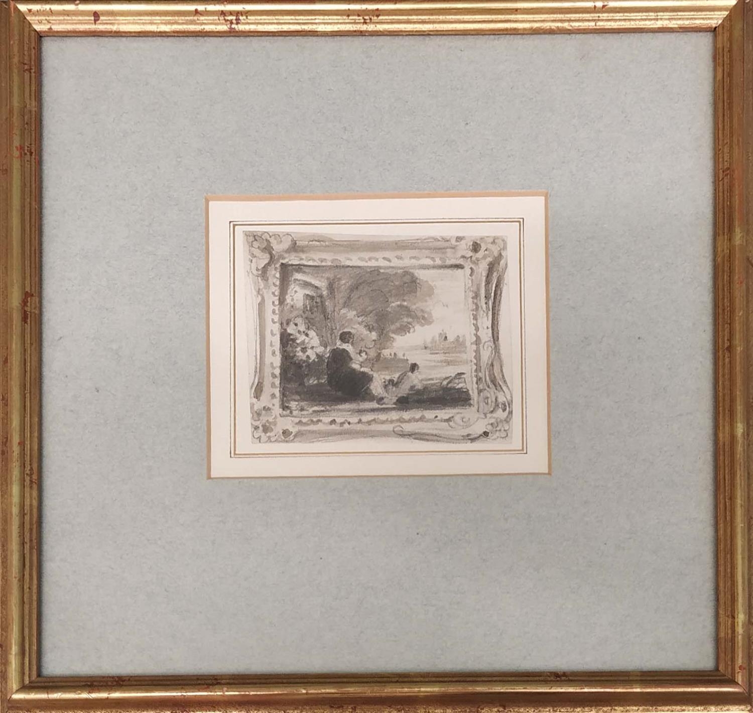 JOHN VARLEY (1778-1842) Monochrome Landscape studies, water colour, 10cm x 8cm, framed.