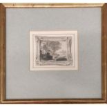 JOHN VARLEY (1778-1842) Monochrome Landscape studies, water colour, 10cm x 8cm, framed.