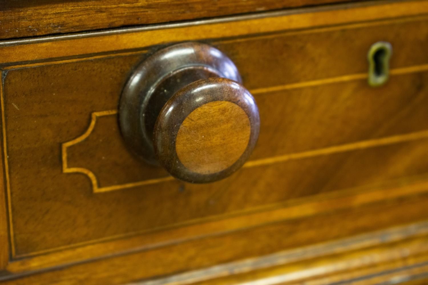 SECRETAIRE CABINET, 190cm H x 87cm W x 49cm D, George III mahogany and satinwood, circa 1800, with - Bild 10 aus 10