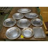 CHRISTOFLE TRAYS, nine, various including oval serving trays. (9)