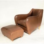 SCP BALZAC ARMCHAIR AND STOOL, 84cm W x 100cm D, by Matthew Hilton. (2)