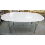 FRITZ HANSEN SUPER ECLIPSE DINING TABLE, 70cm x 180cm W x 120cm D, by Piet Hein, Bruno Mathsson,