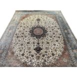 INDIAN ISPHAHAN DESIGN CARPET, 370cm x 278cm.