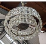 CHANDELIER, vintage 1960's Austrian cut crystal and nickel, 38cm diam.