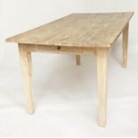 OKA DINING TABLE, limed oak with two end drawers and tapering supports, 180cm x 90cm x 76cm H.