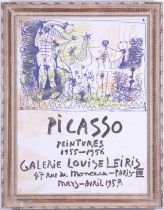 PABLO PICASSO, Peintures 1955-1956, Galerie Louise Leiris, rare original lithographic poster,
