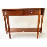 STARBAY PANAMA CONSOLE TABLE, 140cm W x 40cm D x 86cm H, with two frieze drawers and under tier.