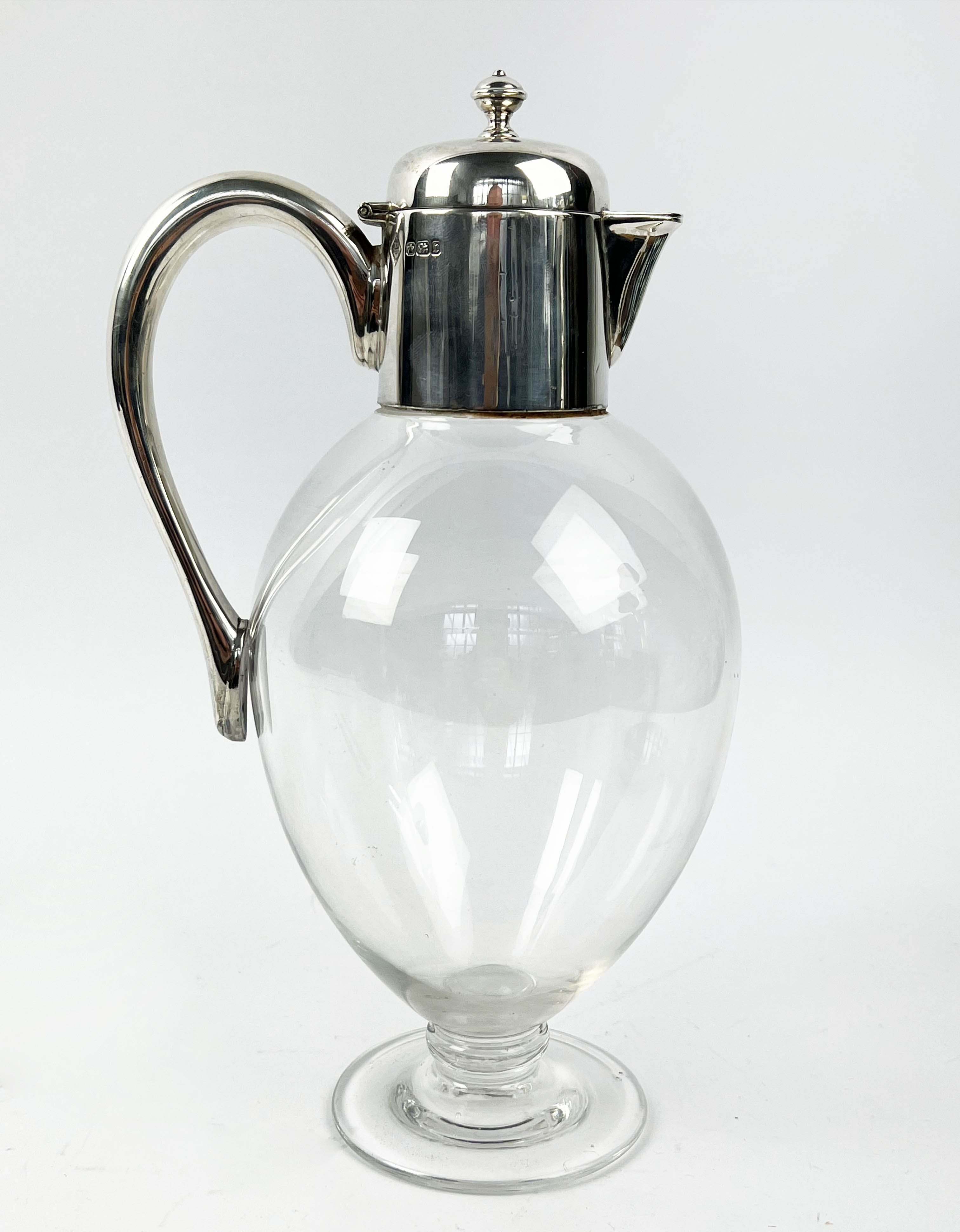 CLARET JUG, Sheffield silver 1909 and glass 27cm H, together with a Ralph Lauren silver plated - Image 2 of 7