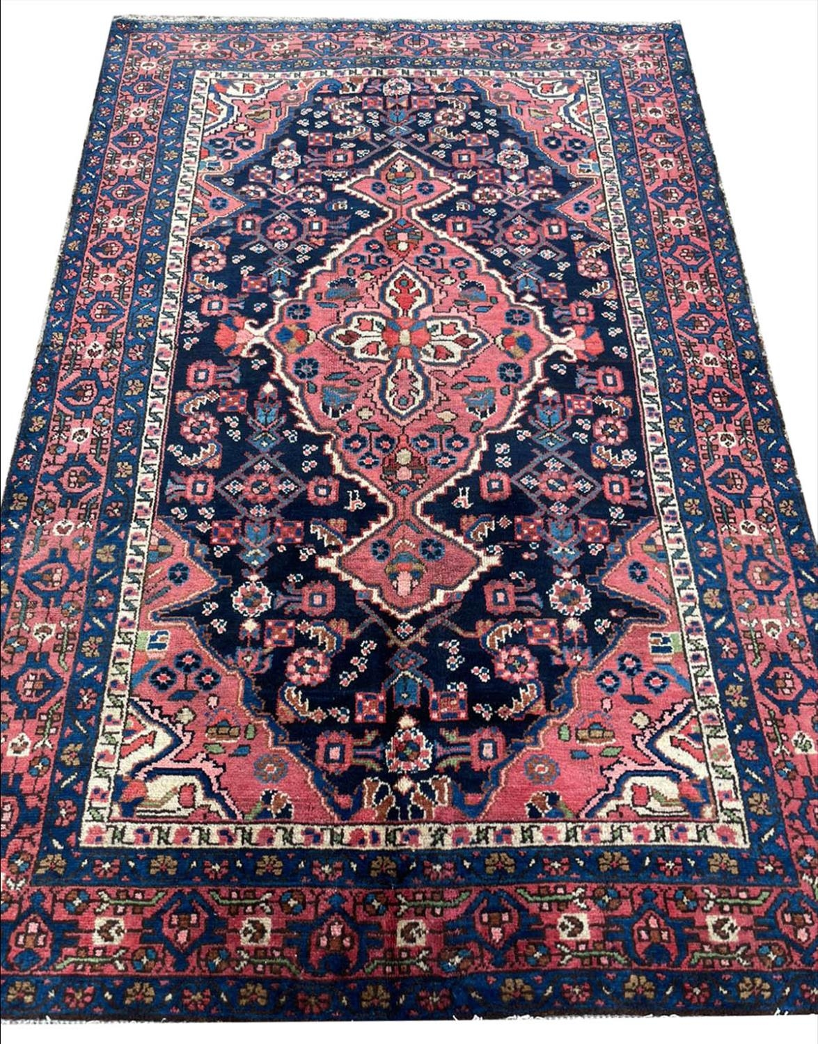 ANTIQUE PERSIAN MALAYER RUG, 200cm x 130cm.