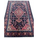 ANTIQUE PERSIAN MALAYER RUG, 200cm x 130cm.