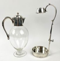 CLARET JUG, Sheffield silver 1909 and glass 27cm H, together with a Ralph Lauren silver plated