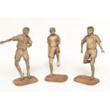 CARVED FIGURES, a set of three carved hardwood, 63cm H. (3)