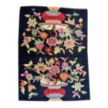 ANTIQUE TIBETAN PRAYER RUG, 85cm x 63cm.