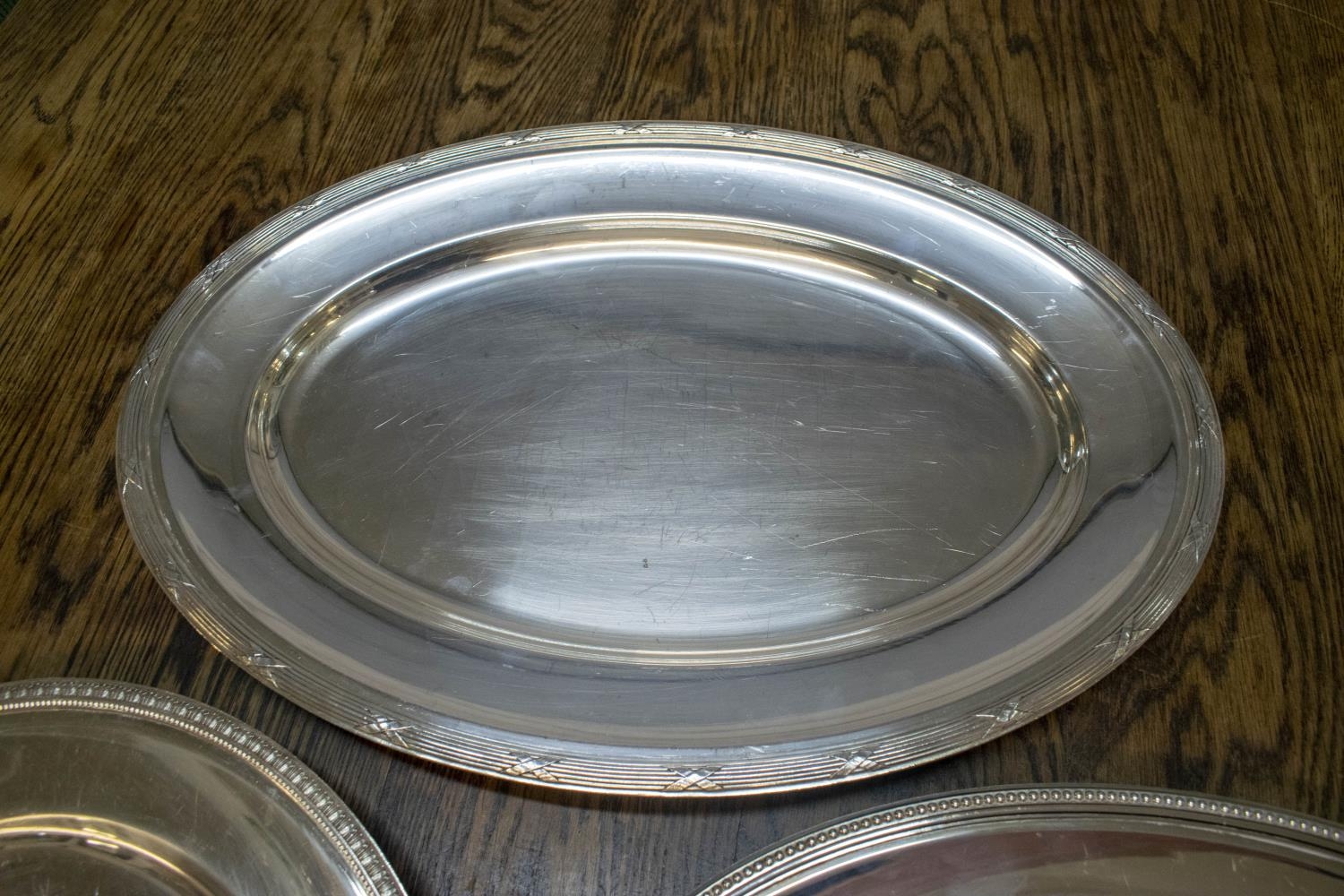 CHRISTOFLE TRAYS, nine, various including oval serving trays. (9) - Image 6 of 8