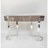 MAB CONSOLE TABLE, 139cm W x 87cm H x 37cm D, contemporary bevelled, lacquered taupe top, with