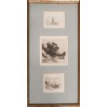 JOHN VARLEY (1778-1842) 'Landscapes and Seascapes' ink and wash, varying sizes, six in two frames.