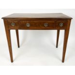 WRITING TABLE, 75cm H x 91cm x 51cm, George III mahogany with three drawers.