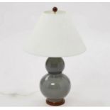LAUREN RALPH LAUREN TABLE LAMPS, a pair, with shades, double gourd form, 55cm H. (2)