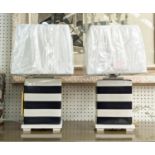 LAUREN RALPH LAUREN TABLE LAMPS, a pair, 45cm H, Breton stripe design, with shades. (2)