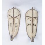 FANG MASKS, a pair, from Gabon, 77cm H. (2)