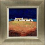 ALEXANDRA STEELE (born Scotland 1946), 'Tirees Museum', oil on canvas, 29cm x 29cm, signed, framed