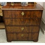 COMMODE, 85cm W x 49cm D x 101cm H, 19th century Swedish Biedermeier mahogany, four drawers with