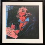 AFTER ANDY WARHOL, Beethoven offset lithography, 53cm x 55cm, framed.