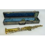 BORGANI MACERATA STRAIGHT SOPRANO SAXOPHONE, cased.