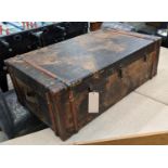 TRUNK, 71cm x 42cm H x 121cm, with a map of the world finish.