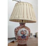 TABLE LAMP, 70cm H overall, ceramic with pleated shade.