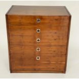 CHEST, 1960s yewwood in the style of Robert Heritage for Archie Shine with five drawers, 70cm W x