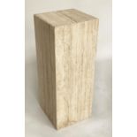 TRAVERTINE COLUMN/PLINTH, Italian of square section, 35cm x 35cm x 90cm H.