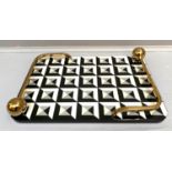 COCKTAIL TRAY, 1950s Italian style, gilt metal detail, 7cm x45cm x29cm.