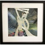 ART DECO MANNER 'Figure Study' silkwork, 39cm 38cm, framed.