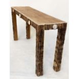 ESTATE/LODGE TABLE, 76cm H x 141cm W x 41cm D, rectangular applied antler cladding with squirrel