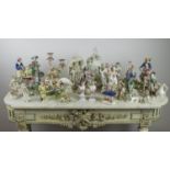 18TH CENTURY/19TH CENTURY PROCELAIN FIGURES, a large quantity of Chelsea/Derby/Staffordshire etc,